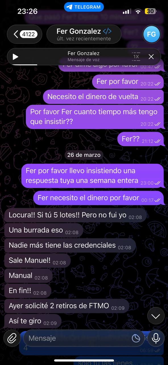 Captura: no fui yo y solicite 2 retiros